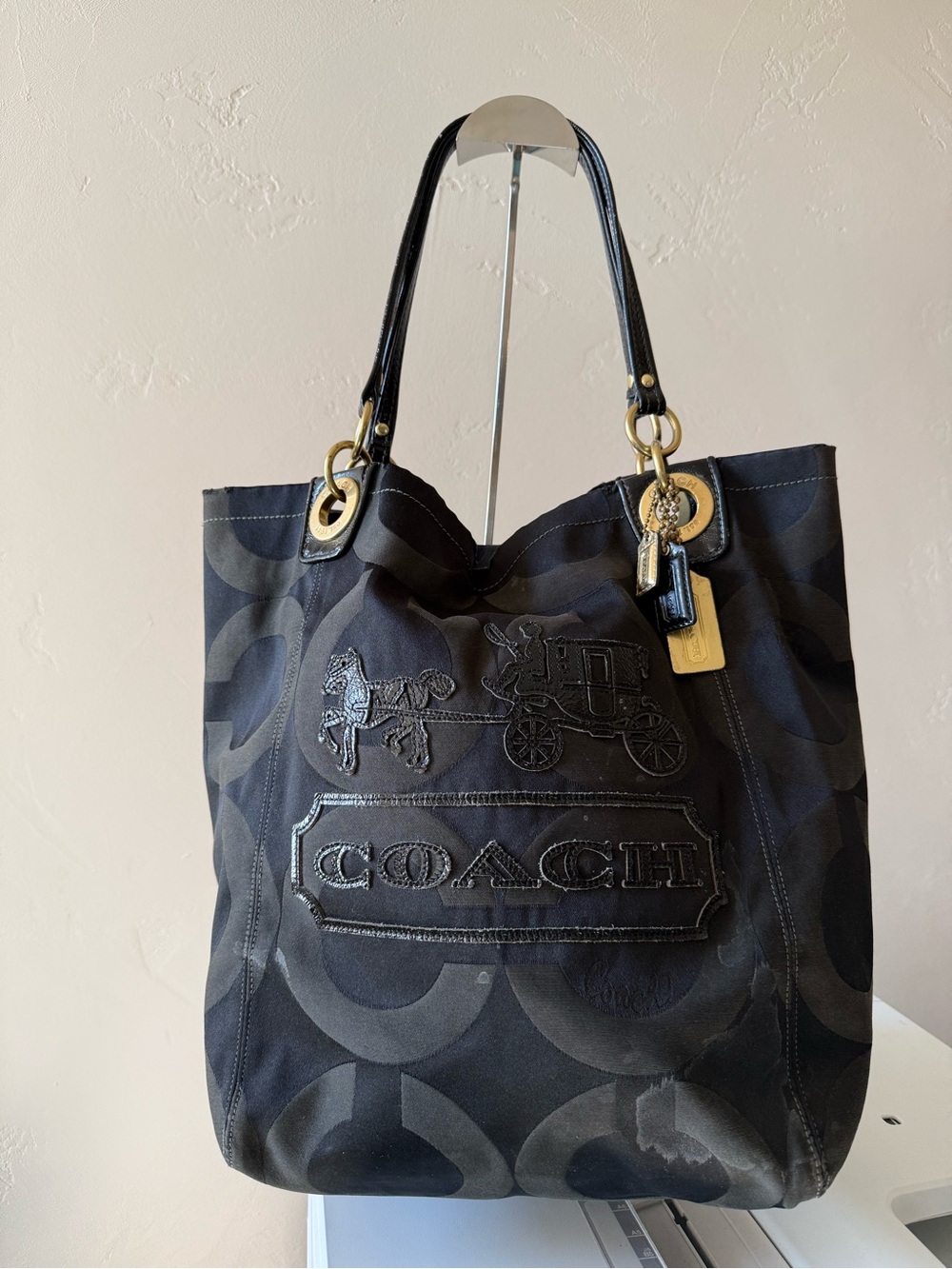 Coach Madison Op Art Black Ex-Large Tote #13001
